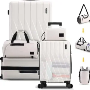 3 Piece 100% PC Hardshell Luggage Set,Spinner Wheels