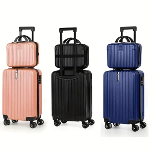 2-piece luggage set with carry-on travel bag, a 20-inch suitcase and a 14-inch