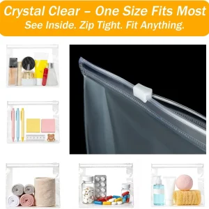 20 Pcs Small Plastic Cosmetic Pouches with Zipper, Travel Toiletry Organizer