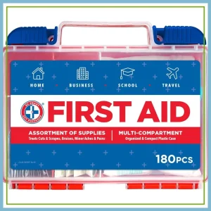 180-Piece First Aid Kit: For Home, Office, Car, Travel & Outdoor.