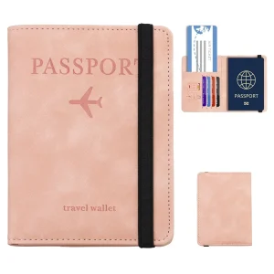 Leather Card Case, Passport Holder, Cover Wallet, for Women Men